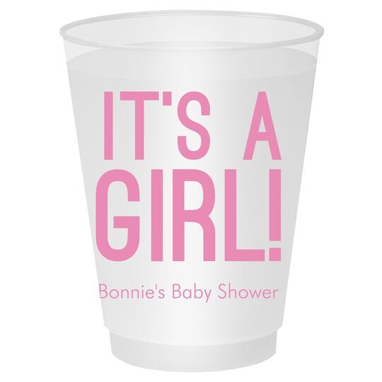 Bold It's A Girl Shatterproof Cups